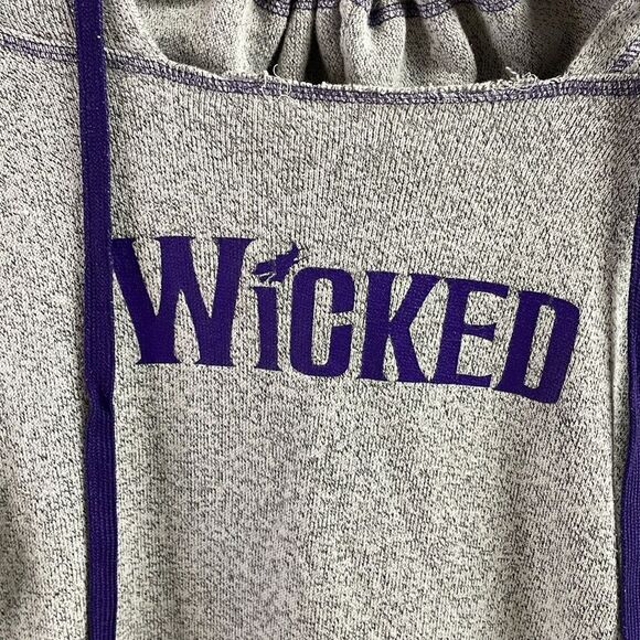 Wicked the Musical Womens Hoodie Pullover Sweatshirt Heather/Purple Grey Small - Picture 4 of 8